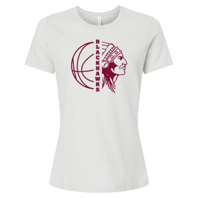 Stockton Blackhawks Basketball Logo 1 - Women’s Relaxed Fit Heather CVC Tee Thumbnail