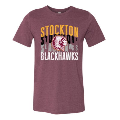 Stockton Blackhawks Basketball Logo 2 - CVC Jersey Tee Thumbnail