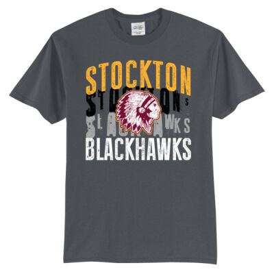 Stockton Blackhawks Basketball Logo 2 - Tall Core Blend Tee Thumbnail